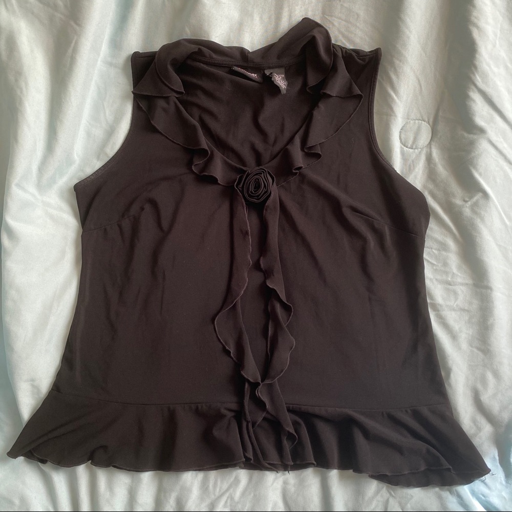 New York & Company Stretch Black Blouse